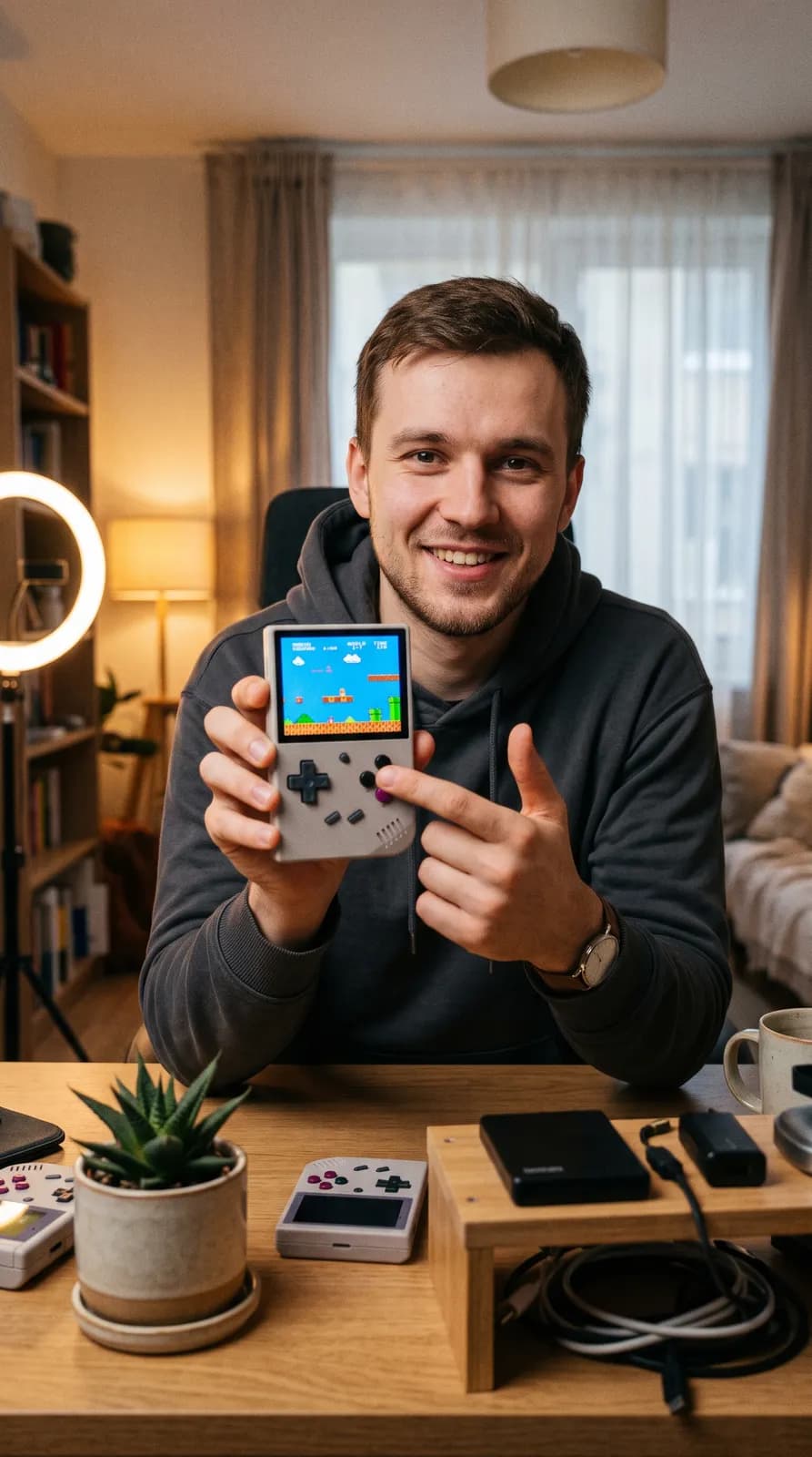 Gyva transliacija: pardavėjas demonstruoja veikiančią retro konsolę